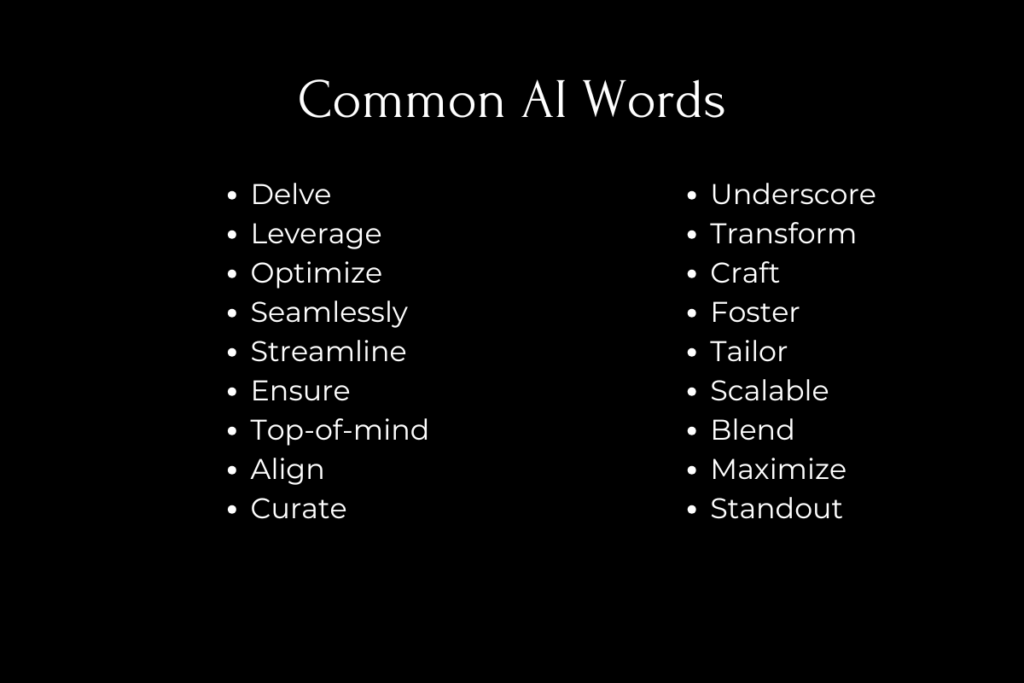 common AI words